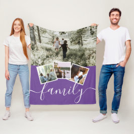 Manta Polar 4 Familia Collage de fotos personalizada