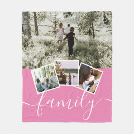 Manta Polar 4 Familia Collage de fotos personalizada