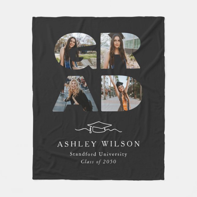 Manta Polar 4 Graduación en negro con guión gráfico (Anverso)