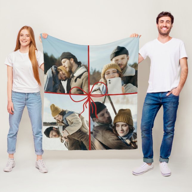 Manta Polar 4 Photo Bow Wrap Christmas Newlyweds Modern (In situ)