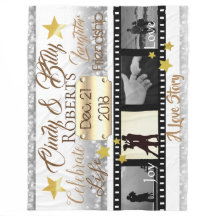 4 Photo Movie Star Film Reel Silver Bokeh and Gold