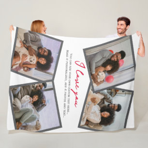 Manta Polar 4 plantilla de foto personalizada y texto