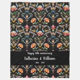 Manta Polar 50.º aniversario boda damasco floral