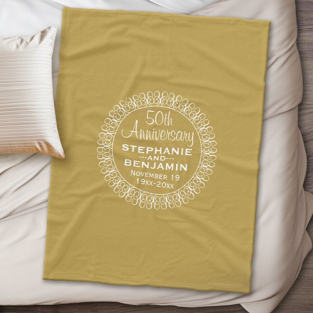 Manta Polar 50.º aniversario Boda personalizado (Personalized wedding anniversary fleece blanket)