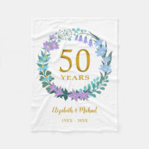 50° Aniversario Dorado Floral Bluebells Wreath