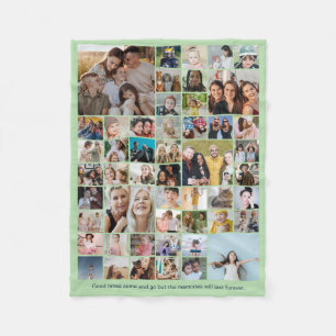 Manta Polar 50 fotos Colage de fotos personalizado Color Verde