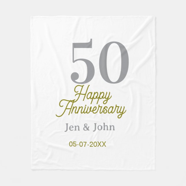 Manta Polar 50th happy anniversary name date silver gold date  (Anverso)