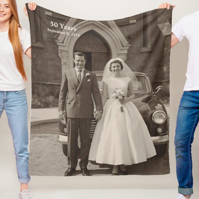 Manta Polar 50th Wedding Anniversary Fleece Blanket Photo (Subido por el creador)