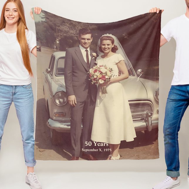 Manta Polar 50th Wedding Anniversary Fleece Blanket Photo (Subido por el creador)