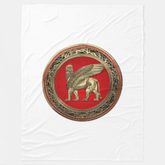 Manta Polar [510] León con alas asirio - oro Lamassu