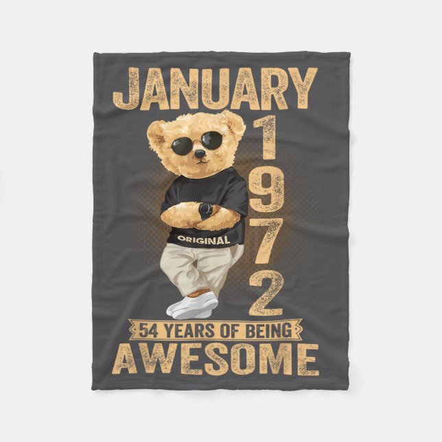 Manta Polar 54 Year Old January 1972 Teddy Bear 54th Birthday  (Anverso)