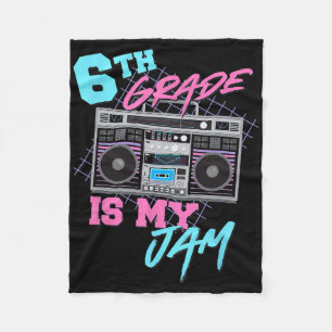 Manta Polar 6º Grado es mi Jam Vintage Teacher Boombox de los