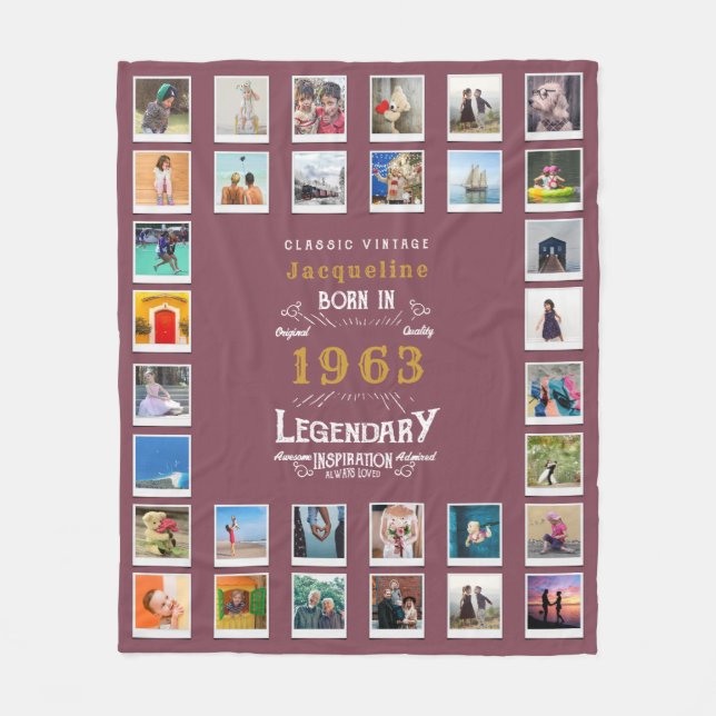 Manta Polar 60.ª Foto De Cumpleaños Madre Abuela Fl (Anverso)