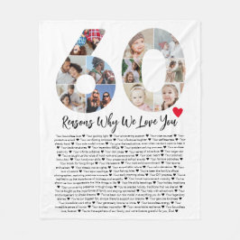 Manta Polar 60 Razones por las que te queremos Collage de cump