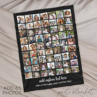 Manta Polar 63 Photo Collage Grid - Custom Text - Black