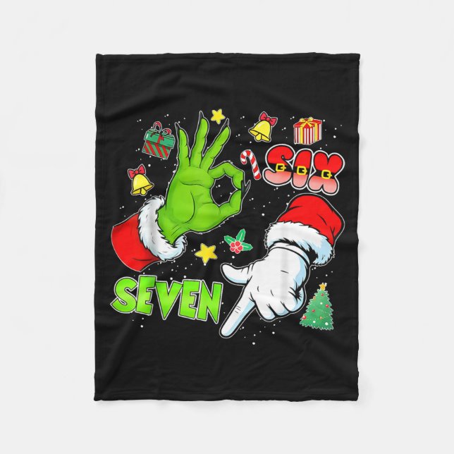 Manta Polar 67 Christmas 6 7 Meme Elf Santa Pajamas Gen Alpha  (Anverso)