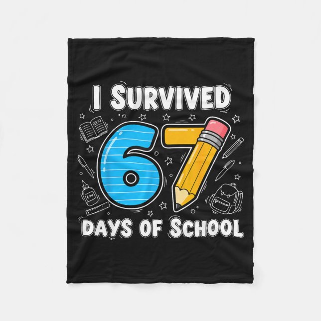 Manta Polar 67 Days Of School Complete - Teacher Student Funny (Anverso)