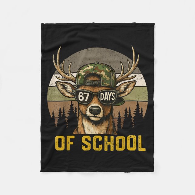 Manta Polar 67 Days Of School Deer Hunting Boy Camo Boy Girl T (Anverso)
