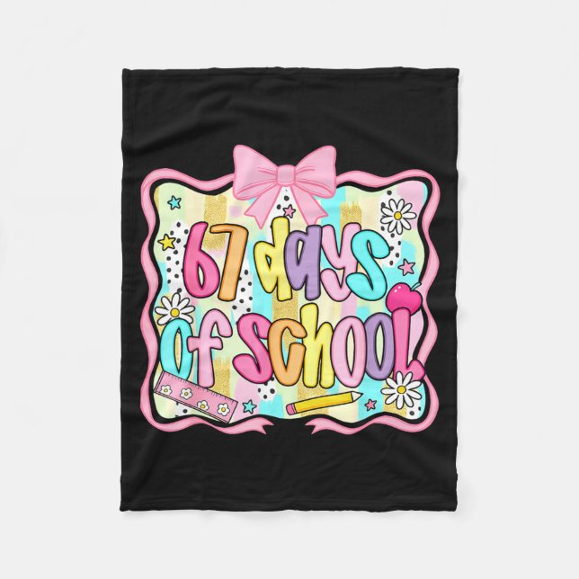 Manta Polar 67 Days Of School Girls Coquette Bow 67th Day Of S (Anverso)