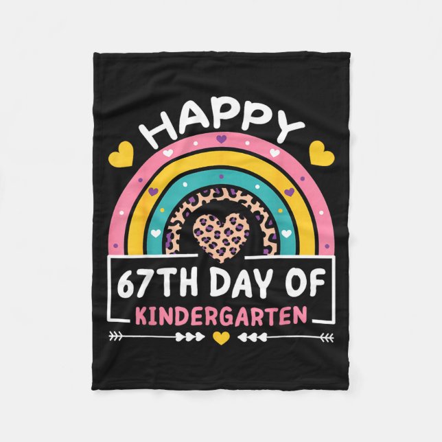 Manta Polar 67 Days Of School Happy 67th Day Of Kindergarten T (Anverso)