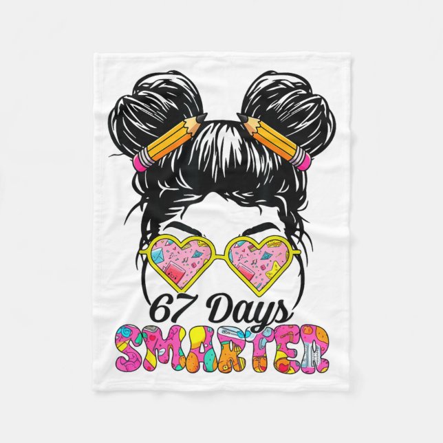 Manta Polar 67 Days Smarter Messy Bun Six Seven 67th Day Of Sc (Anverso)