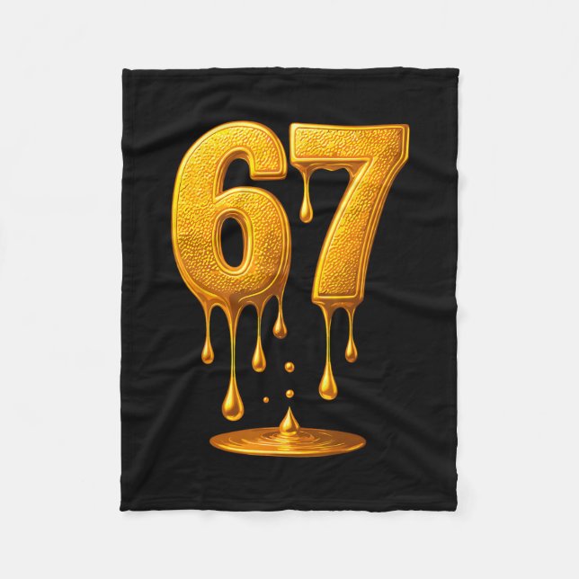 Manta Polar 67 Gold Drip Seis Siete Meme Gracioso (Anverso)