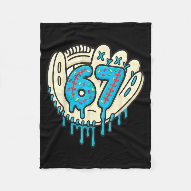 Manta Polar 67 Helado Goteo Divertido Seis Siete Béisbol  (Anverso)