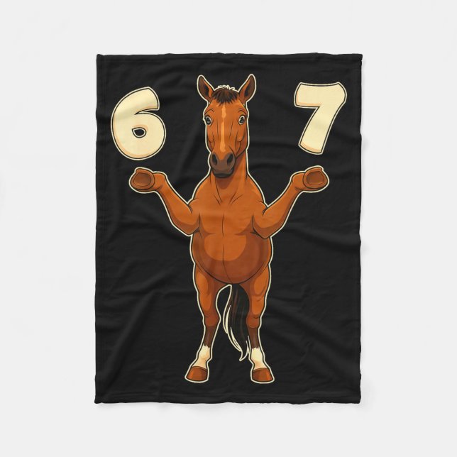 Manta Polar 67 Horse Funny Gen Alpha Slang Kids Teens Number T (Anverso)
