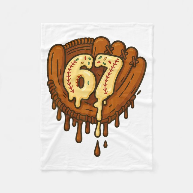 Manta Polar 67 Ice Cream Drip Funny Six Seven Baseball  (Anverso)
