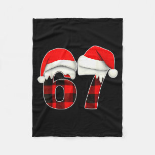 Manta Polar 67 Meme Brainrot divertido Navidad a cuadros pijam
