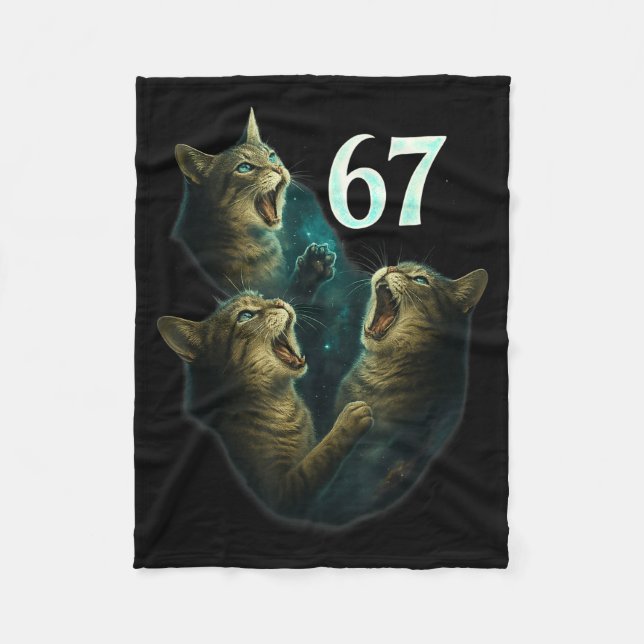Manta Polar 67 Meme Cat Howling At 67 Funny 6 7  (Anverso)