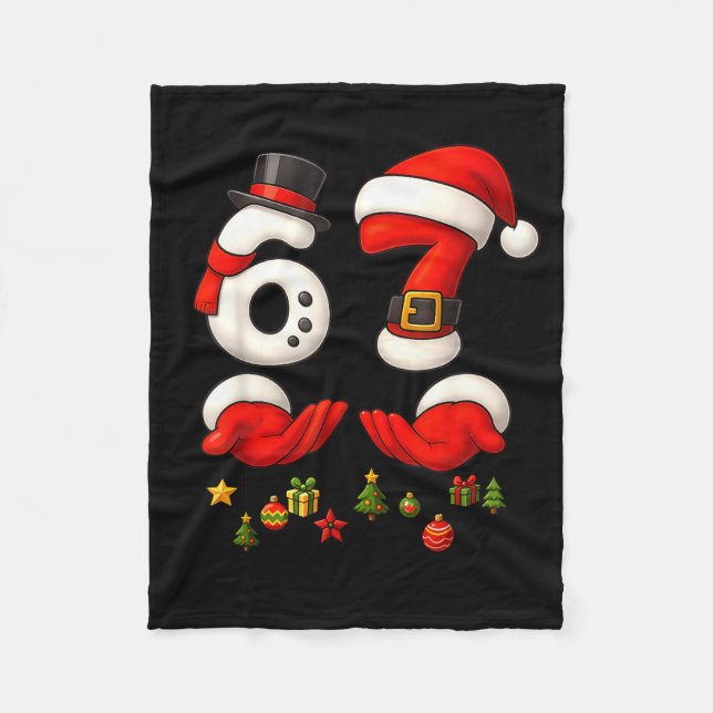 Manta Polar 67 Meme de Navidad Divertido 6 7 Manos Lenguaje Ge (Anverso)