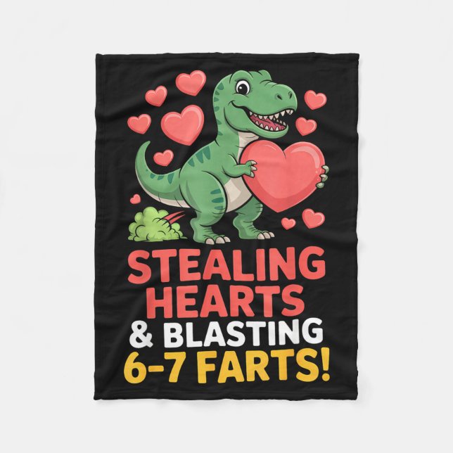 Manta Polar 67 Meme Dinosaur Stealing Hearts 6-7 Farts Valenti (Anverso)