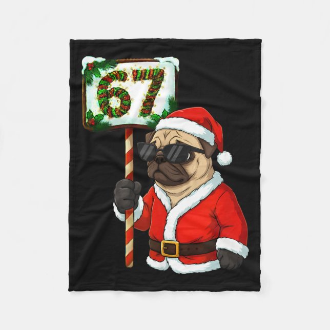 Manta Polar 67 Meme Divertido Seis Siete Navidad Pug Amante Pe (Anverso)