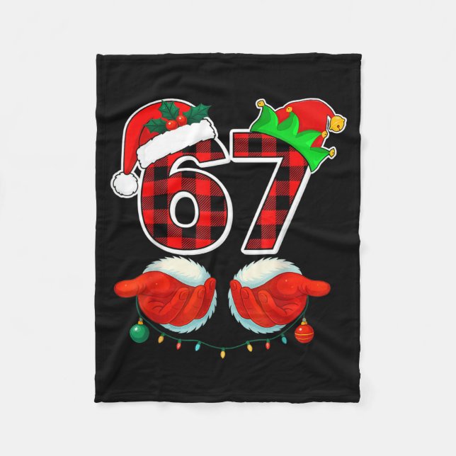 Manta Polar 67 Meme Funny Christmas Red Plaid Xmas Pajamas Sla (Anverso)