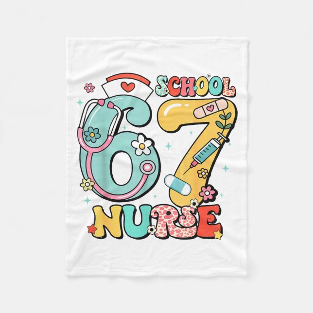 Manta Polar 67 Meme Funny School Nurse Six Seven Meme  (Anverso)