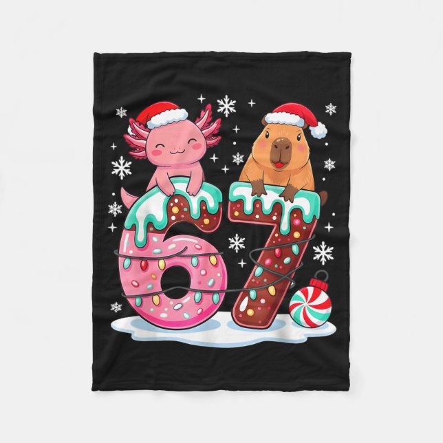 Manta Polar 67 Meme Kawaii Axolotl Capybara Christmas Ice Crea (Anverso)