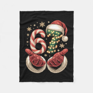 Manta Polar 67 Meme Navidad Divertido 6 7 Gen Alfa jerga Santa