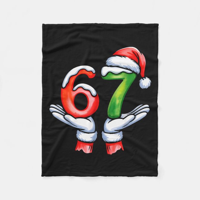 Manta Polar 67 Meme Santa Claus Hand Funny Six Seven Christmas (Anverso)
