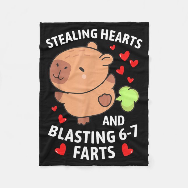 Manta Polar 67 Meme Stealing Hearts Valentine's Day Capybara K (Anverso)