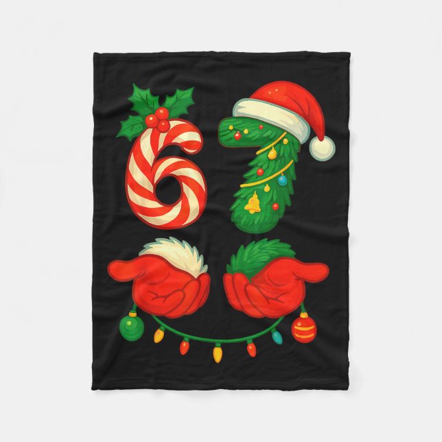 Manta Polar 67 Navidad 6 7 Meme Pijamas Fiesta Xmas  (Anverso)