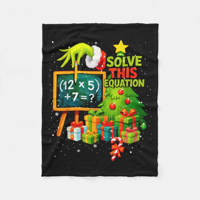 Manta Polar 67 Profesor Verde Navidad Seis Siete Meme Brainrot (Anverso)