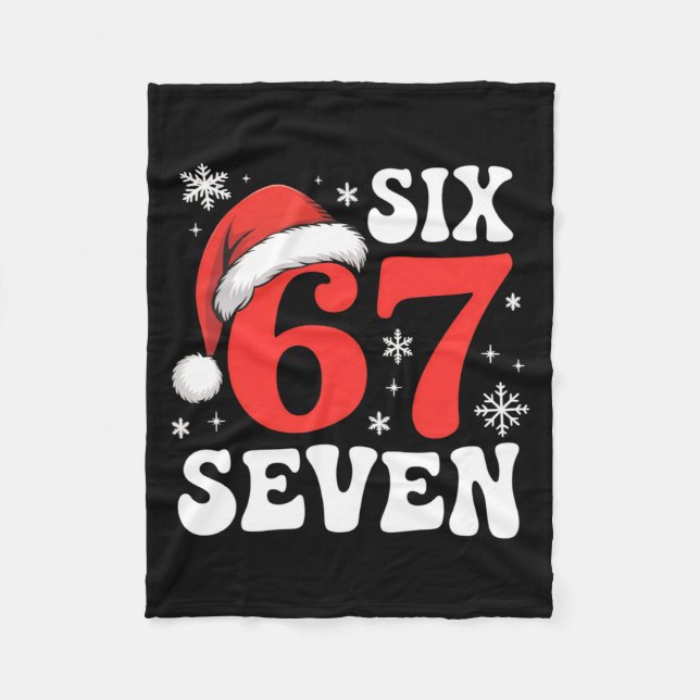 Manta Polar 67 Santa Hat Christmas Six Seven Funny Sayings  (Anverso)
