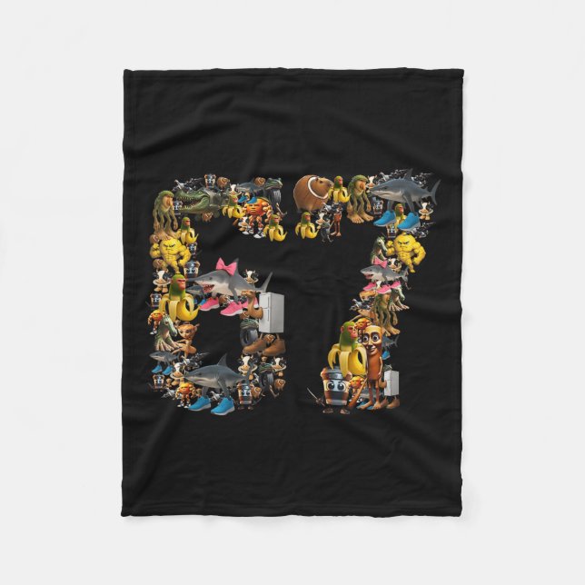 Manta Polar 67 Seis Siete Hamburguesas Brainrot Viral Meme Hal (Anverso)