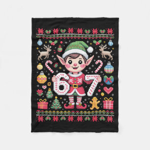 Manta Polar 67 Suéter Feo Duende De Navidad Lindo 6 7 Meme Nav