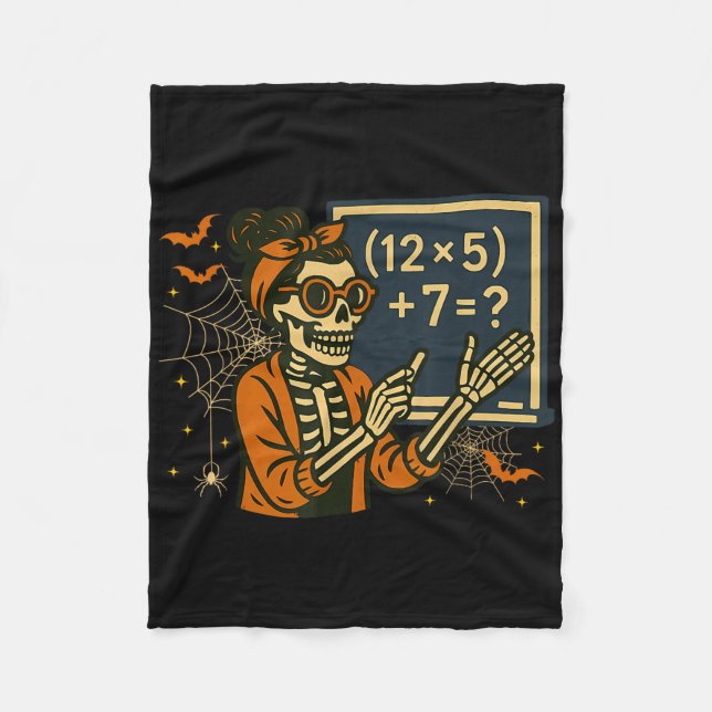 Manta Polar 67 Teacher Halloween Skeleton Six Seven Meme Math  (Anverso)