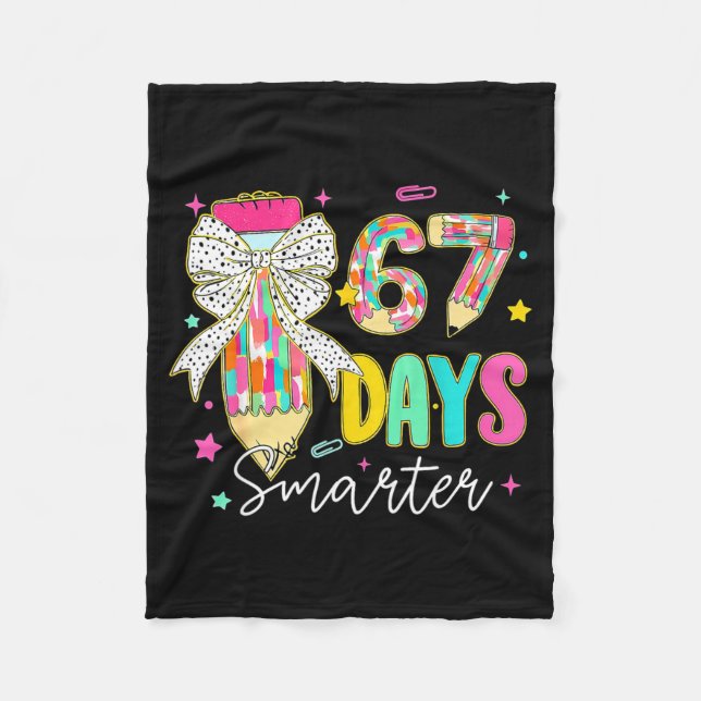 Manta Polar 67th Day Of School 67 Days Smarter Coquette Bow Te (Anverso)