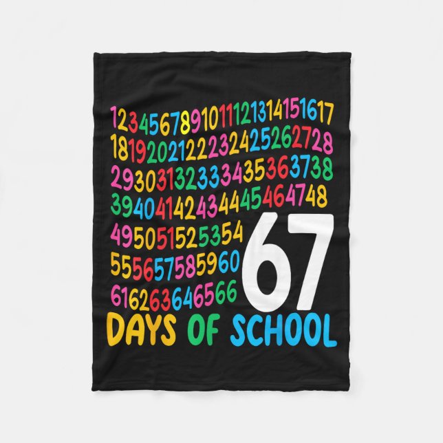 Manta Polar 67th Day Of School 67 Math Numbers Teacher Kids 67 (Anverso)
