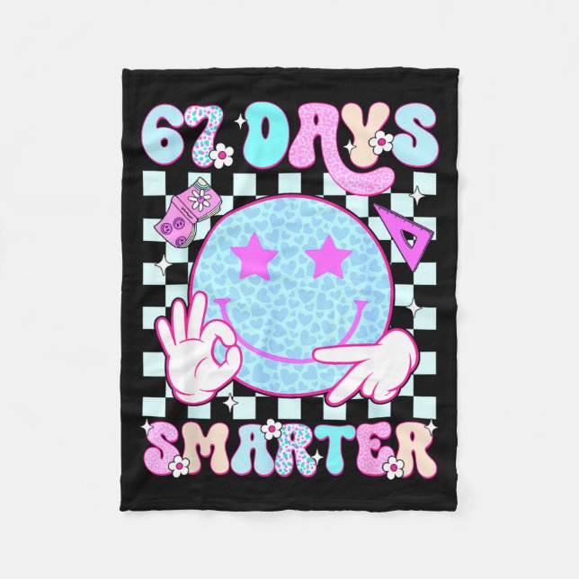 Manta Polar 67th Day Of School Shirt 67 Days Smarter Teacher B (Anverso)