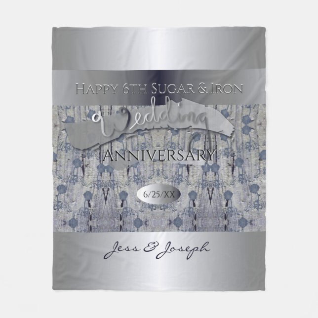 Manta Polar 6.º Aniversario de la Fleece Fleece Blanket Boda d (Anverso)